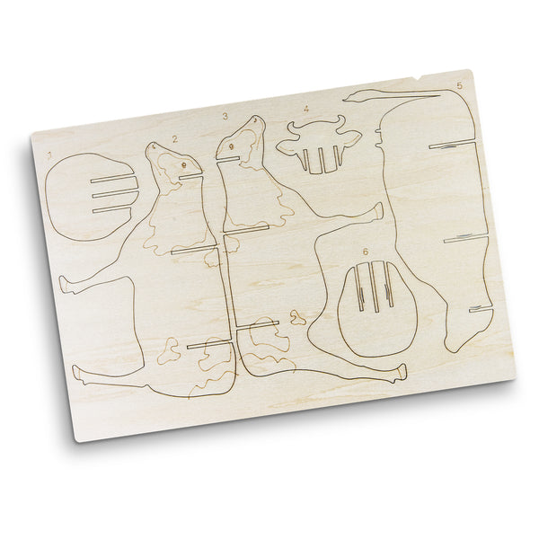 BRANDCRAFT Cow Wooden Model (Natural)