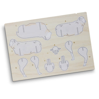 BRANDCRAFT Sheep Wooden Model (Natural) — Direct Digital