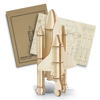 BRANDCRAFT Rocket Ship Wooden Model (Natural)