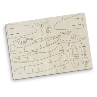 BRANDCRAFT Spitfire Wooden Model (Natural) — Flat Sheet