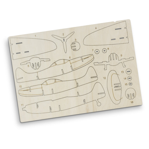 BRANDCRAFT Spitfire Wooden Model (Natural)