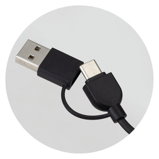 Bamboo Triple Connector Cable (Natural/Black) — Detail