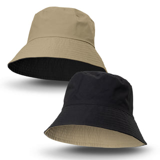 Printwear Reversible Ripstop Bucket Hat (Black/Taupe)