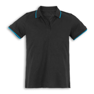 Printwear Williams Mens Polo (Black/Cyan)