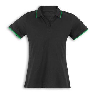 Printwear Williams Womens Polo (Black/Kelly Green)