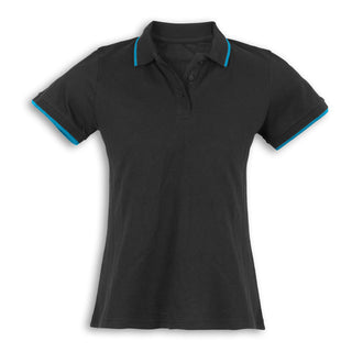 Printwear Williams Womens Polo (Black/Cyan)