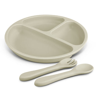 Basin Kids Plate Set (Pale Blue) — Ecru
