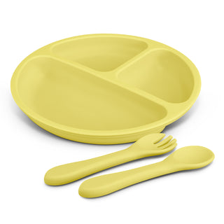 Basin Kids Plate Set (Peach) — Yellow