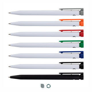 Sage Recycled Plastic Pen (White/Orange) — Impact Aware