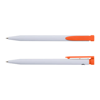 Agogo Recycled Plastic Pen (White/Orange)