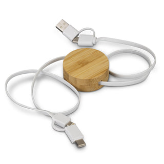 Pulse Retractable Charging Cable (Natural/White) — Detail