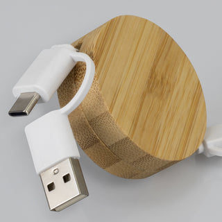 Pulse Retractable Charging Cable (Natural/White) — Detail