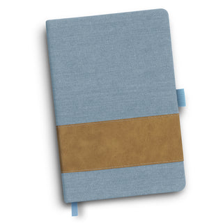 Weft Denim Notebook (Black) — Light Blue - Back