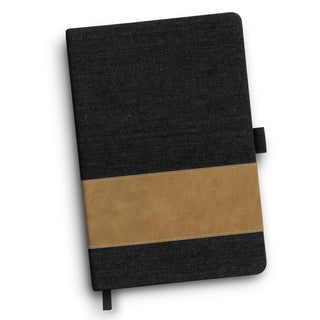 Weft Denim Notebook (Light Blue) — Black - Back