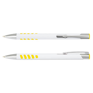 Agogo Panama Grip Pen - White Barrel (White/Yellow)