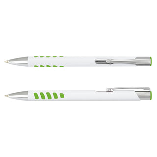 Agogo Panama Grip Pen - White Barrel (White/Bright Green)