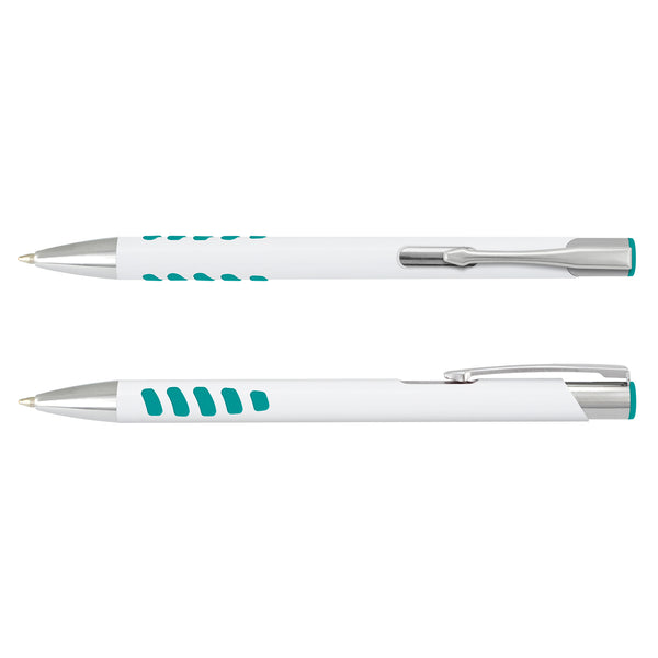 Onyx Grip Pen - White Barrel (White/Teal)