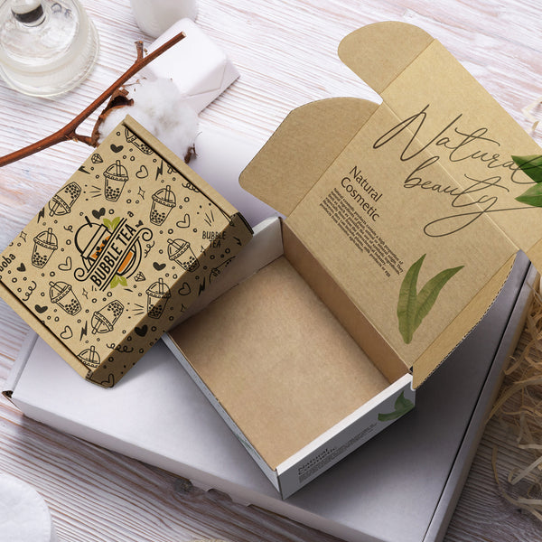 Vault Die Cut Box with Locking Lid - 125x97x47mm (Natural/Natural)