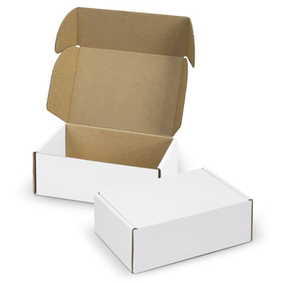 Agogo Die Cut Box with Locking Lid - 175x130x65mm (White/Natural)