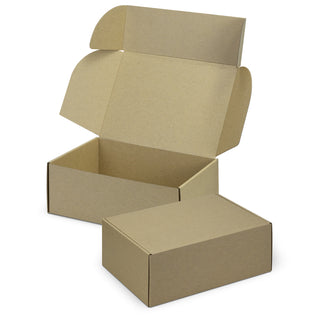 Agogo Die Cut Box with Locking Lid - 300x225x113mm (Natural/Natural)