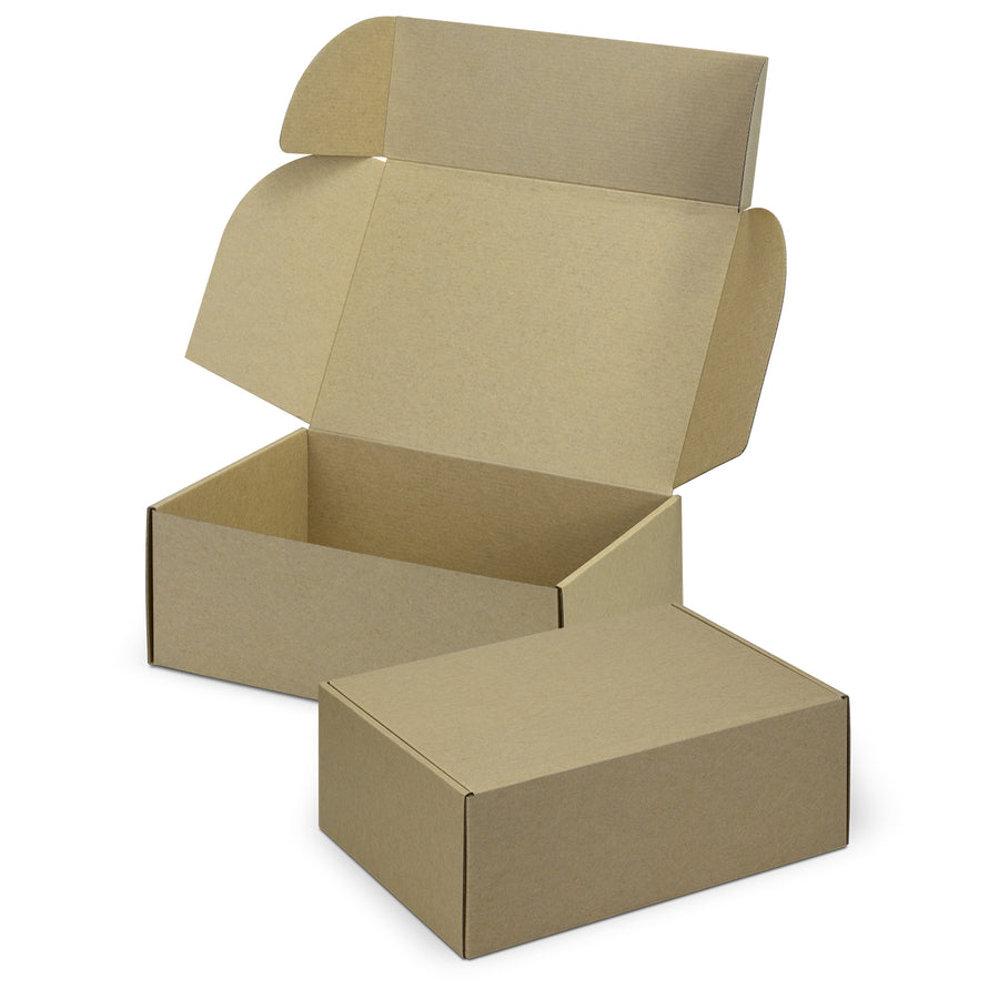 Vault Die Cut Box with Locking Lid - 300x225x113mm (Natural/Natural)