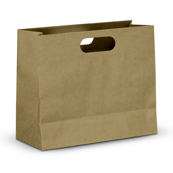 Kraft Large Die Cut Paper Bag Landscape (White)