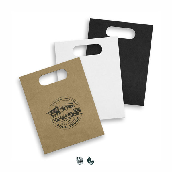Kraft Medium Die Cut Paper Bag Portrait (White)