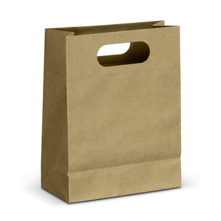 Kraft Medium Die Cut Paper Bag Portrait (Black) — Detail