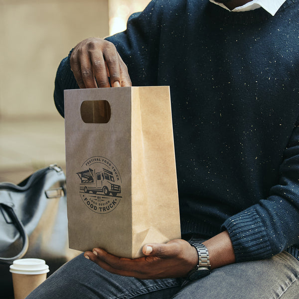 Kraft Medium Die Cut Paper Bag Portrait (Natural)