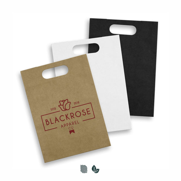 Kraft Large Die Cut Paper Bag Portrait (Black)