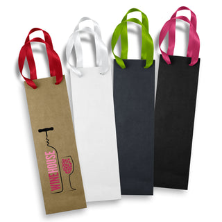 Agogo Wine Ribbon Handle Paper Bag (Bag - Natural)