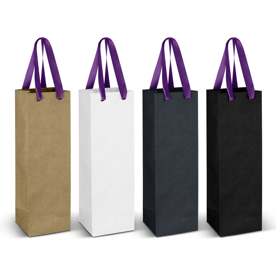 Vineyard Ribbon Handle Paper Bag (Purple)