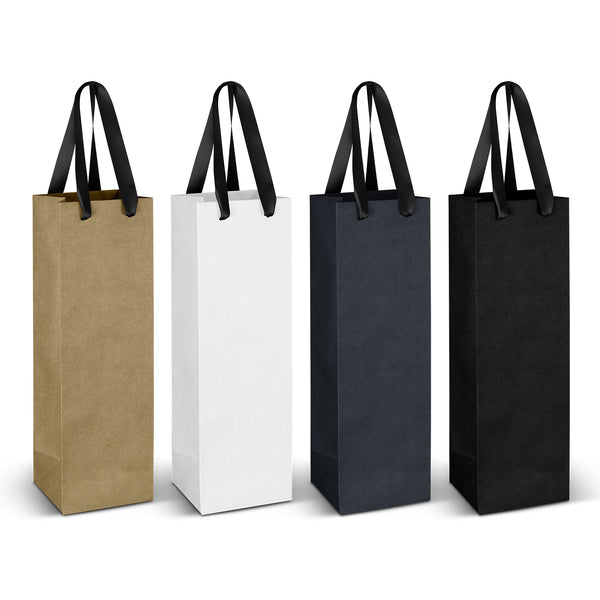 Vineyard Ribbon Handle Paper Bag (Black)