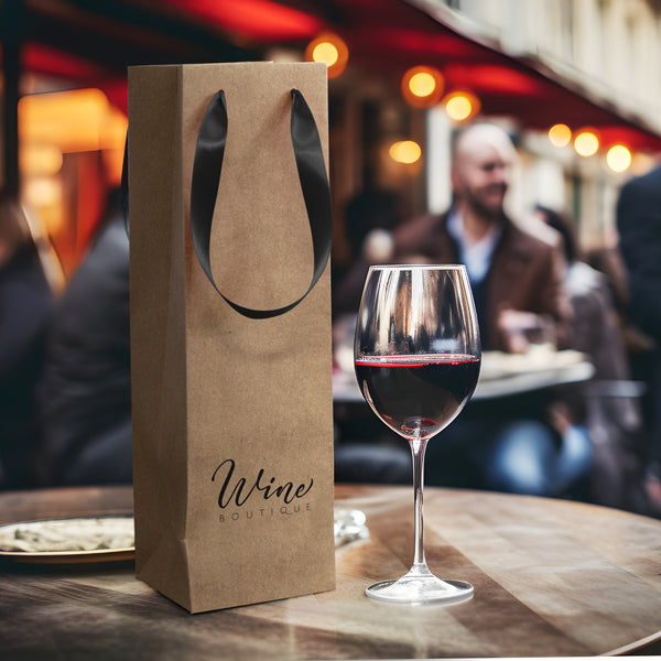 Vineyard Ribbon Handle Paper Bag (Light Blue)