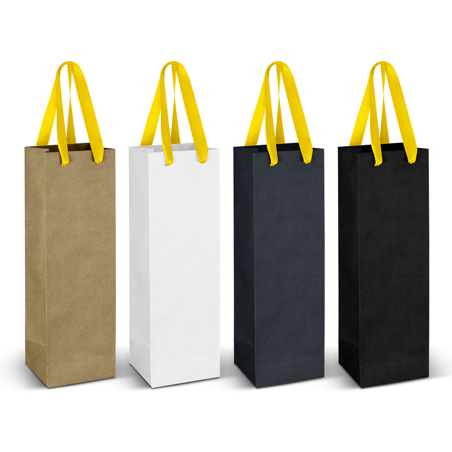 Vineyard Ribbon Handle Paper Bag (Yellow)