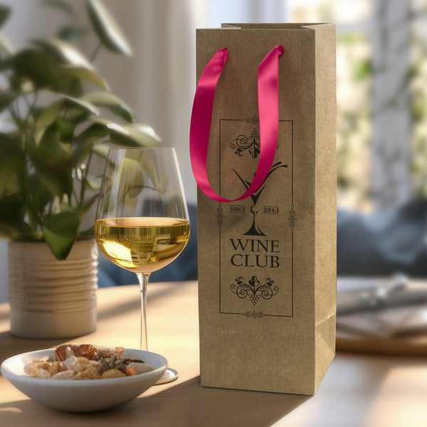 Cellar Ribbon Handle Paper Bag (Purple)