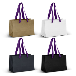 Boutique Small Ribbon Handle Paper Bag (Purple)