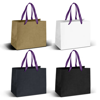Boutique Medium Ribbon Handle Paper Bag (Purple)