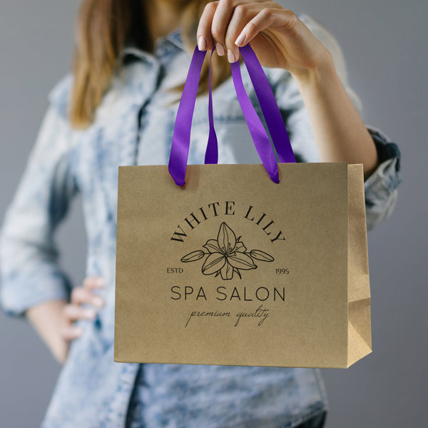 Boutique Medium Ribbon Handle Paper Bag (Bright Green)