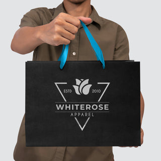 Boutique Large Ribbon Handle Paper Bag (Dark Green) — Feature