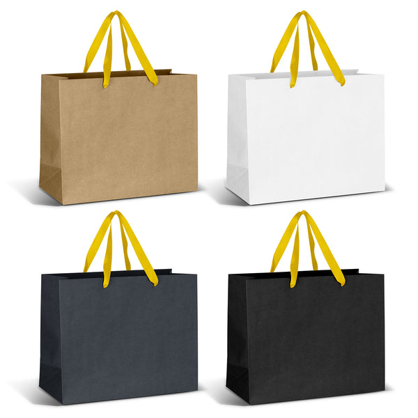 Boutique Large Ribbon Handle Paper Bag (Yellow)