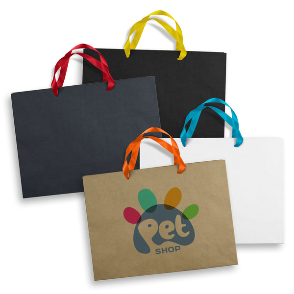 Boutique Extra Large Ribbon Handle Paper Bag (Dark Green)