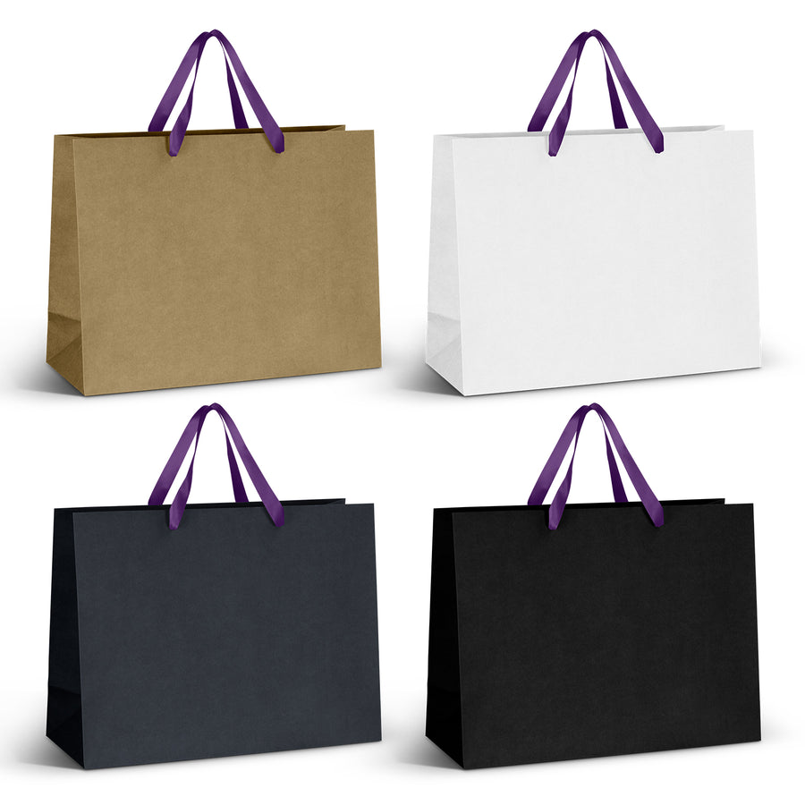 Boutique Extra Large Ribbon Handle Paper Bag (Purple)