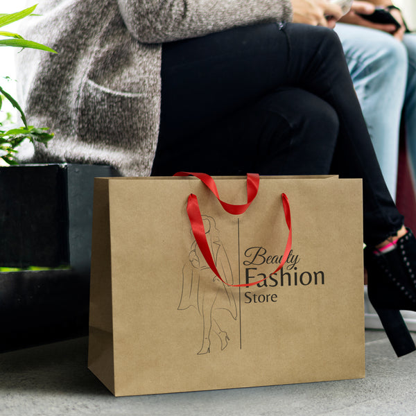 Boutique Extra Large Ribbon Handle Paper Bag (Navy)