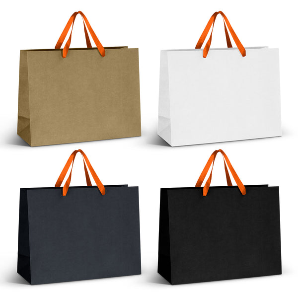 Boutique Extra Large Ribbon Handle Paper Bag (Orange)