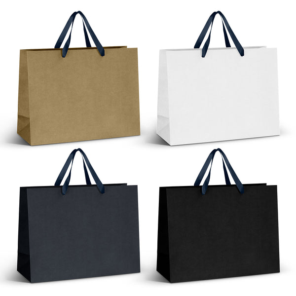 Boutique Extra Large Ribbon Handle Paper Bag (Navy)