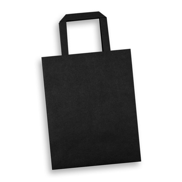 Canvas Medium Flat Handle Paper Bag Portrait (Black)