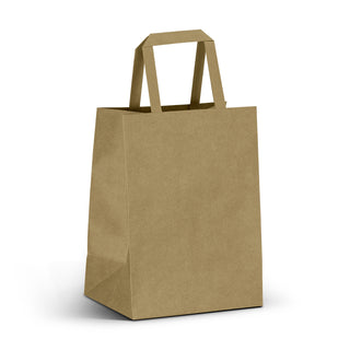 Canvas Medium Flat Handle Paper Bag Portrait (White) — Detail
