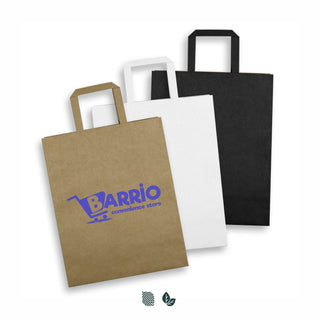 Canvas Large Flat Handle Paper Bag Portrait (Black) — Impact Aware