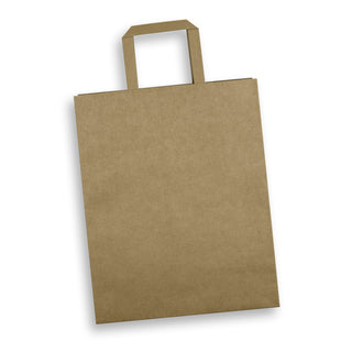 Agogo Large Flat Handle Paper Bag Portrait (Natural)